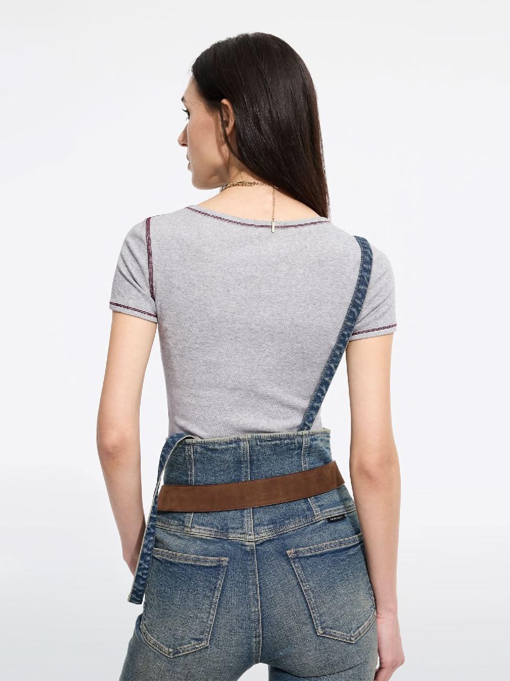 Miss Sixty PRINTED CREW NECK T-SHIRT HEATHER GREY