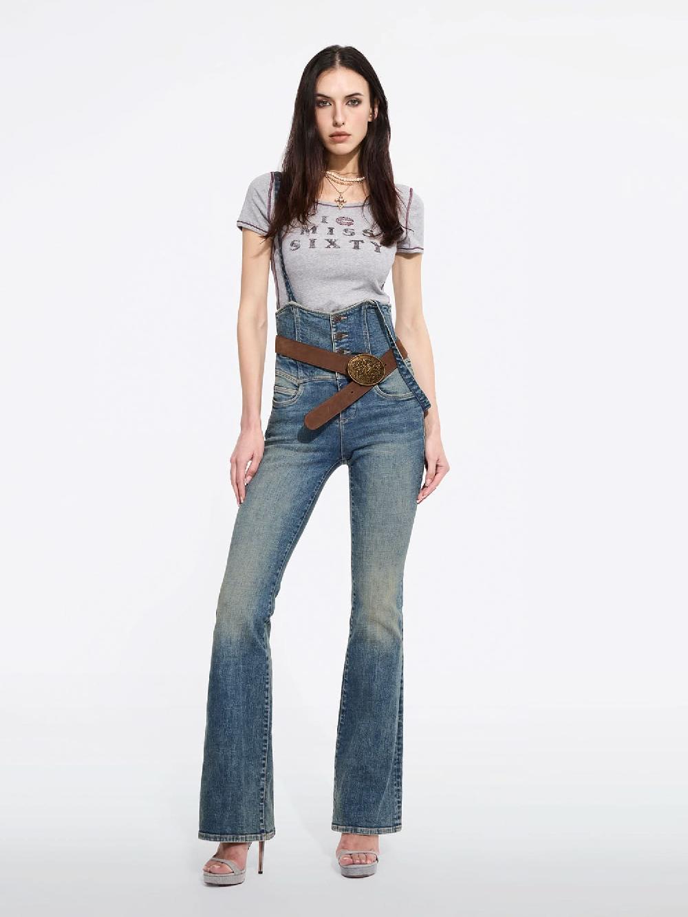 Miss Sixty PRINTED CREW NECK T-SHIRT HEATHER GREY