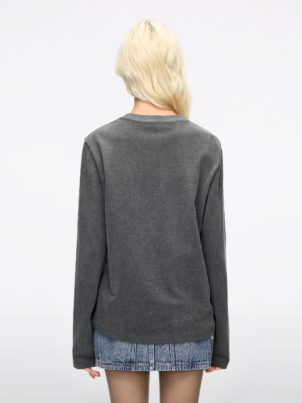 Miss Sixty PRINTED LONG-SLEEVE T-SHIRT GREY