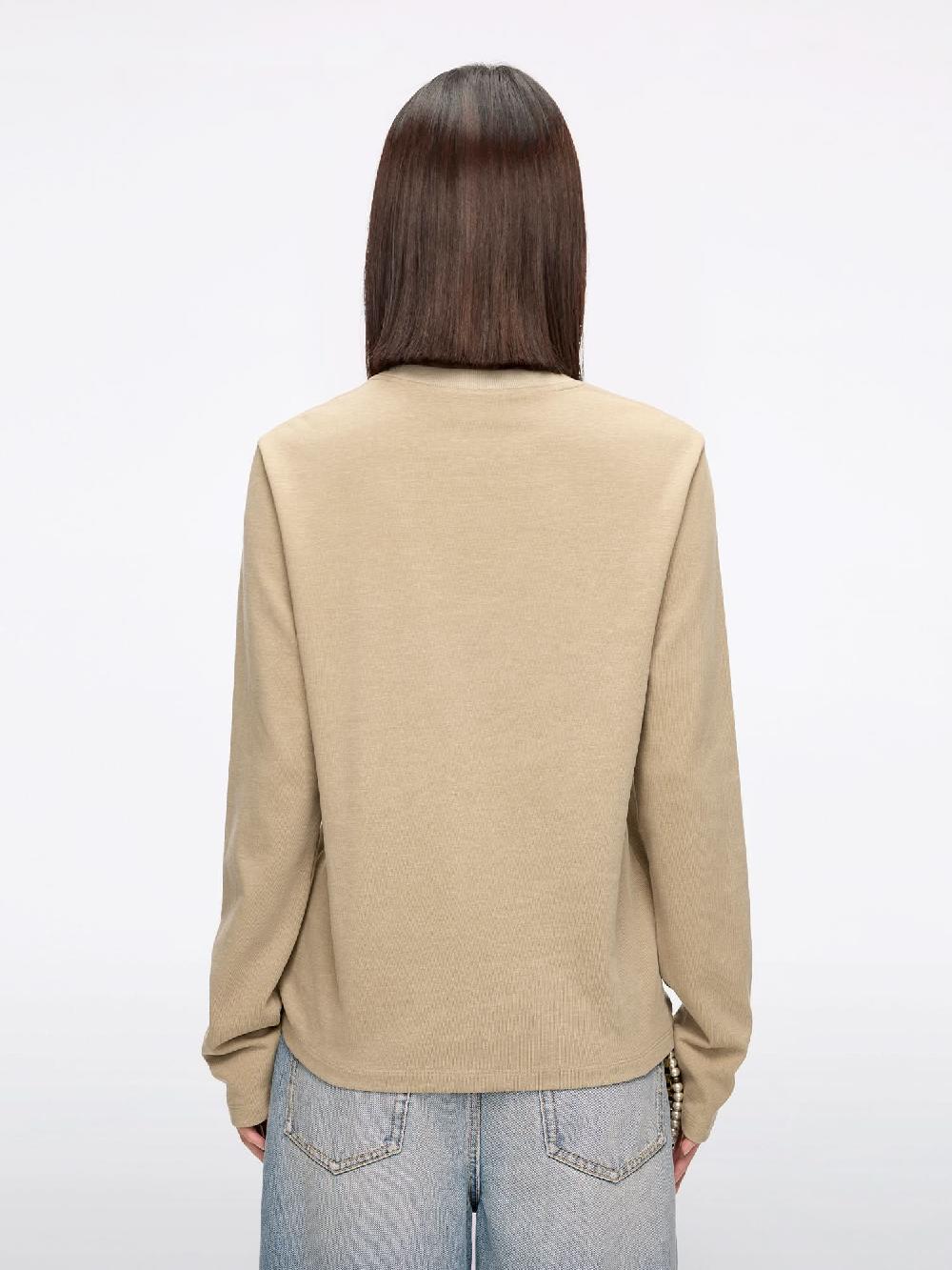 Miss Sixty PRINTED LONG-SLEEVE T-SHIRT KHAKI
