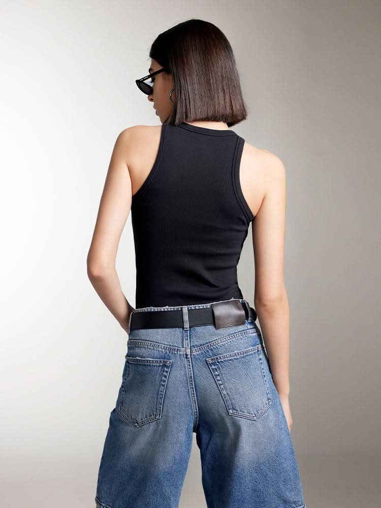 Miss Sixty PRINTED SLIM FIT TANK TOP BLACK