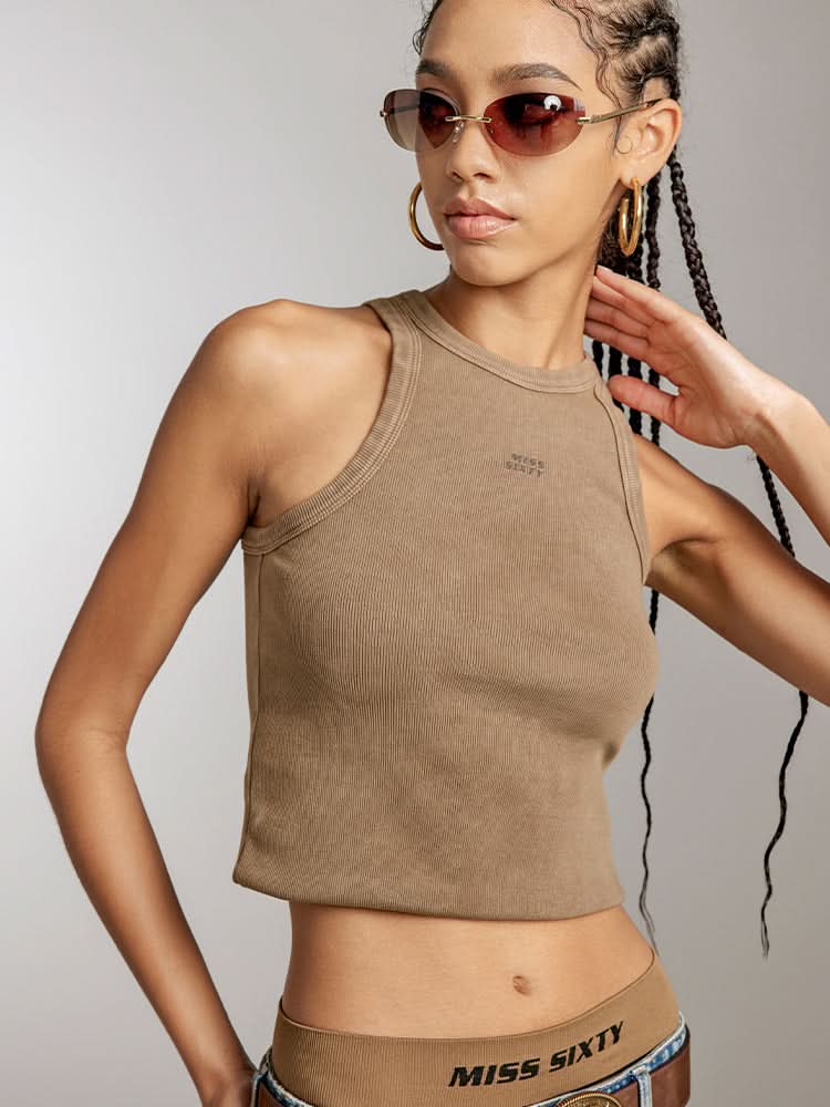 Miss Sixty PRINTED SLIM FIT TANK TOP BRIGHT WHITE