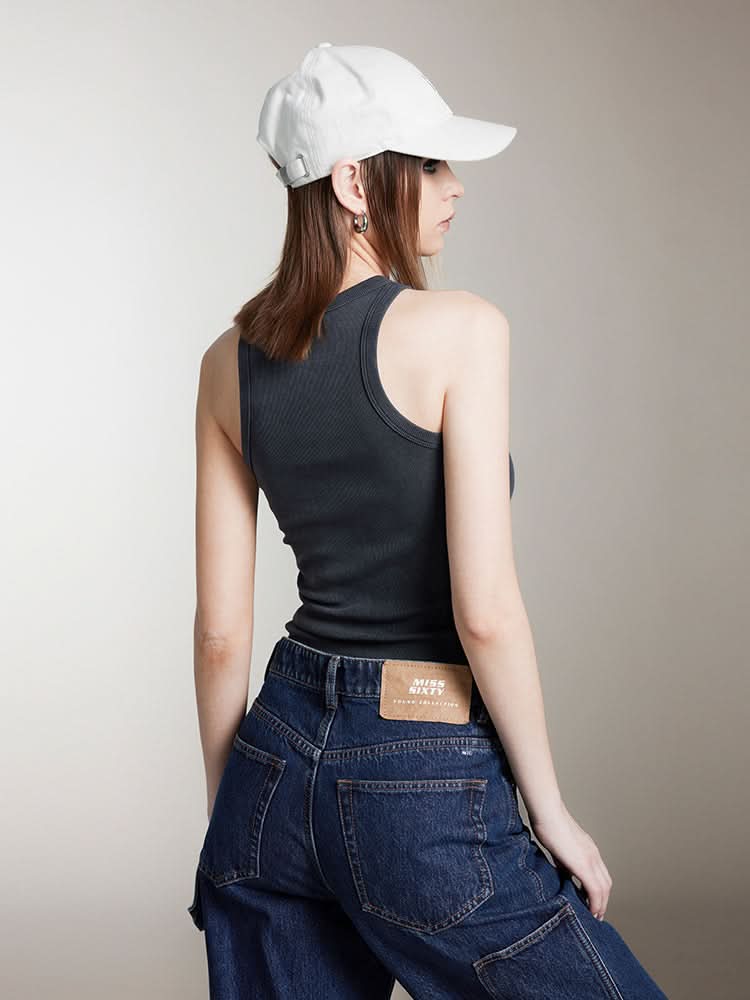 Miss Sixty PRINTED SLIM FIT TANK TOP DARK GREY