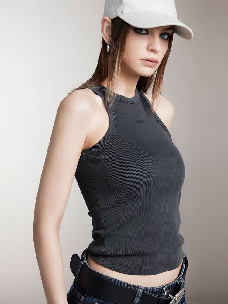 Miss Sixty PRINTED SLIM FIT TANK TOP DARK GREY