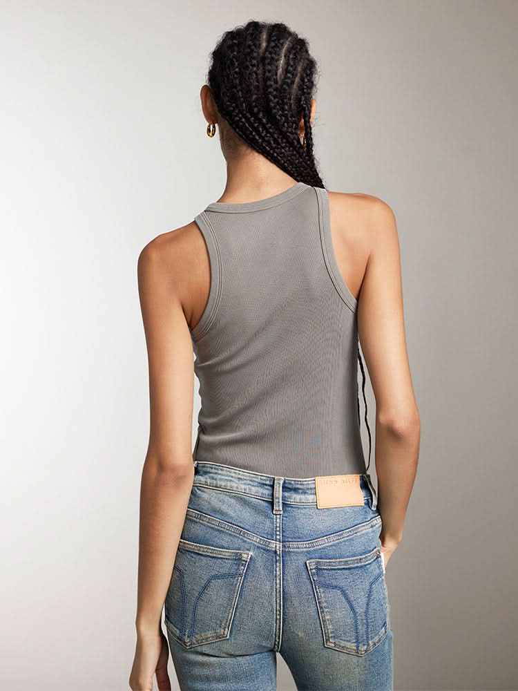 Miss Sixty PRINTED SLIM FIT TANK TOP LIGHT GREY