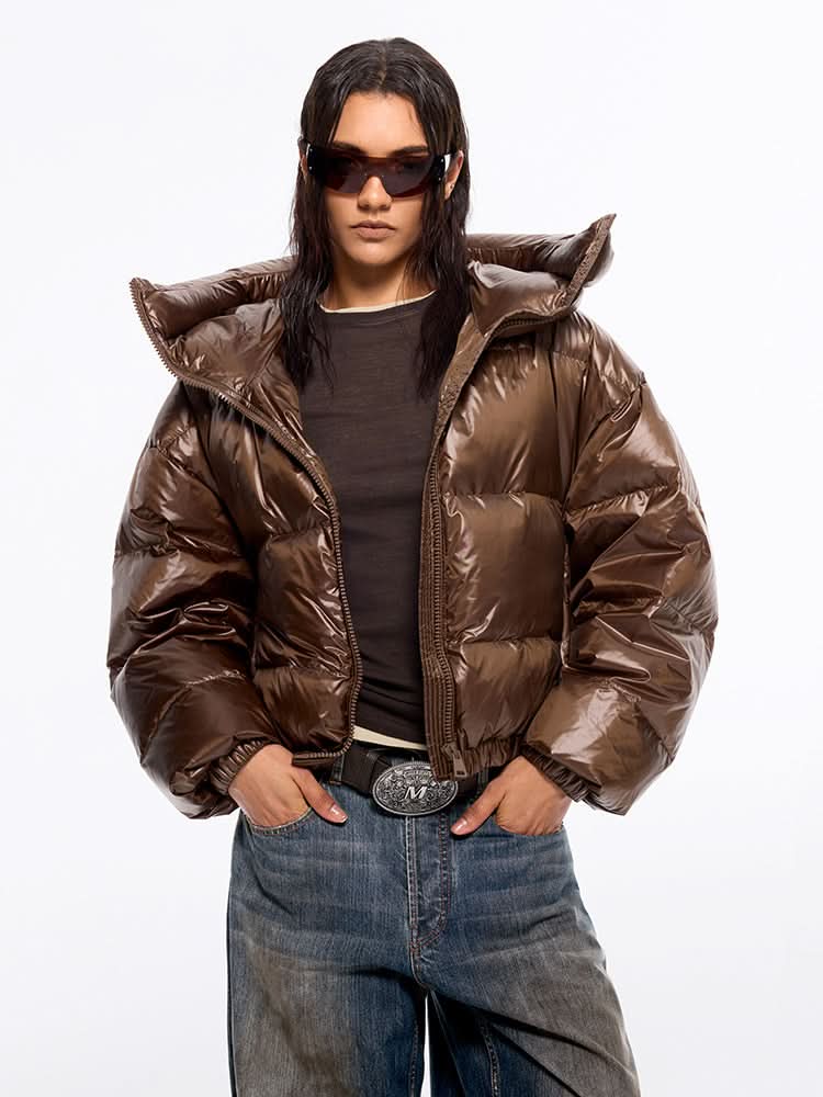 miss sixty PUFFER JACKET WITH HOOD COFFEE COLOR