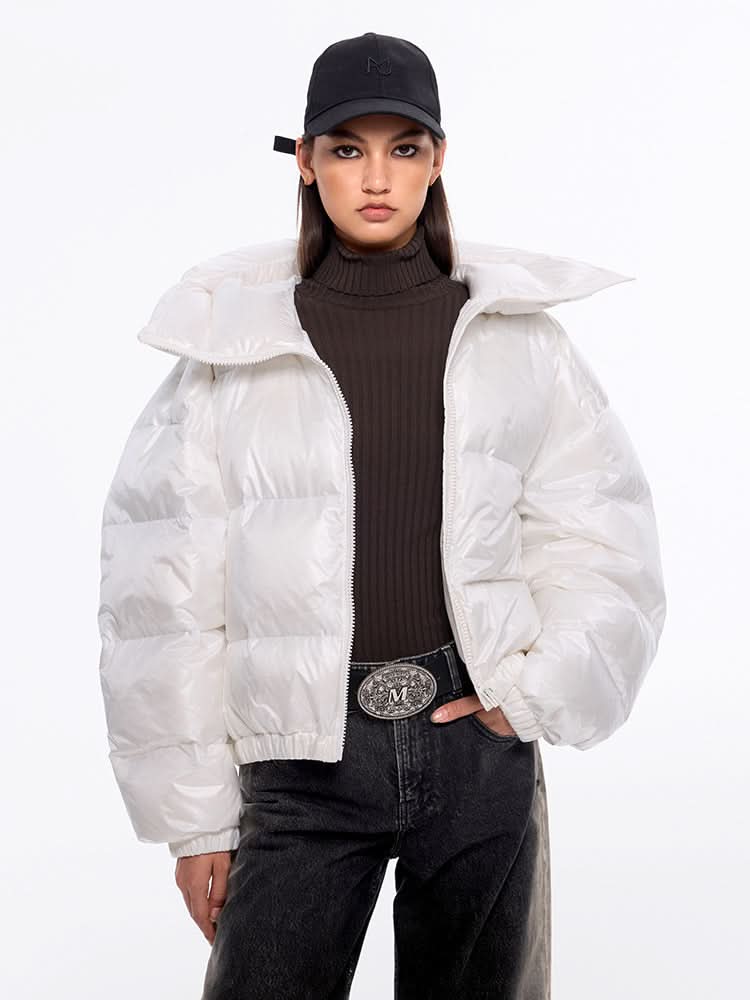 miss sixty PUFFER JACKET WITH HOOD PEARL WHITE