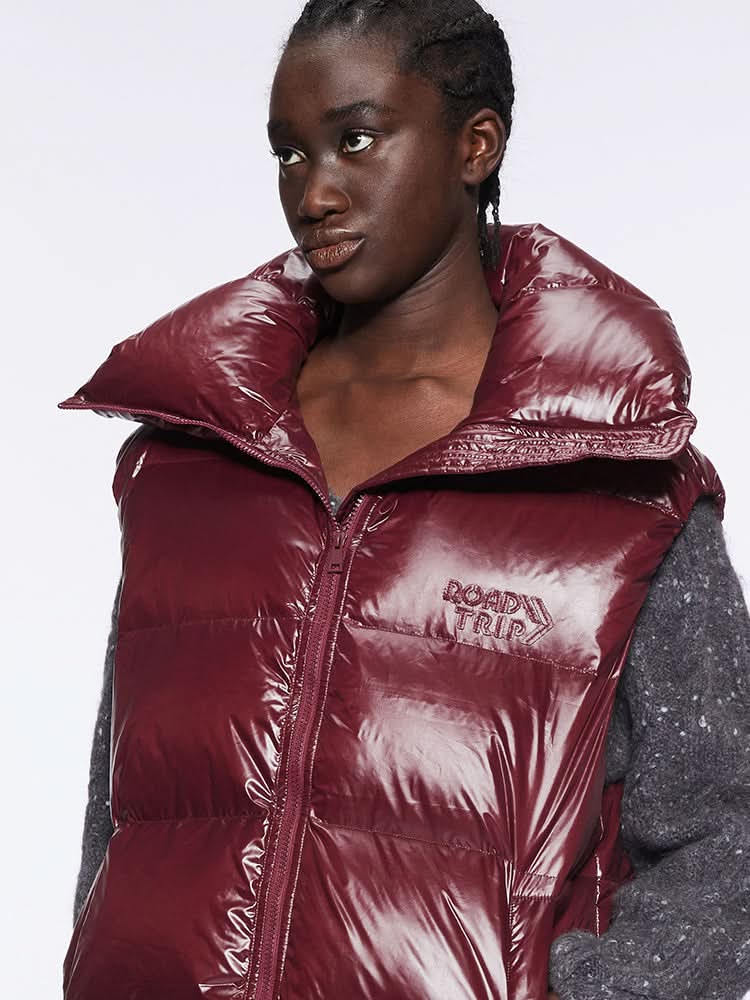 Miss Sixty PUFFER WAISTCOAT DARK RED