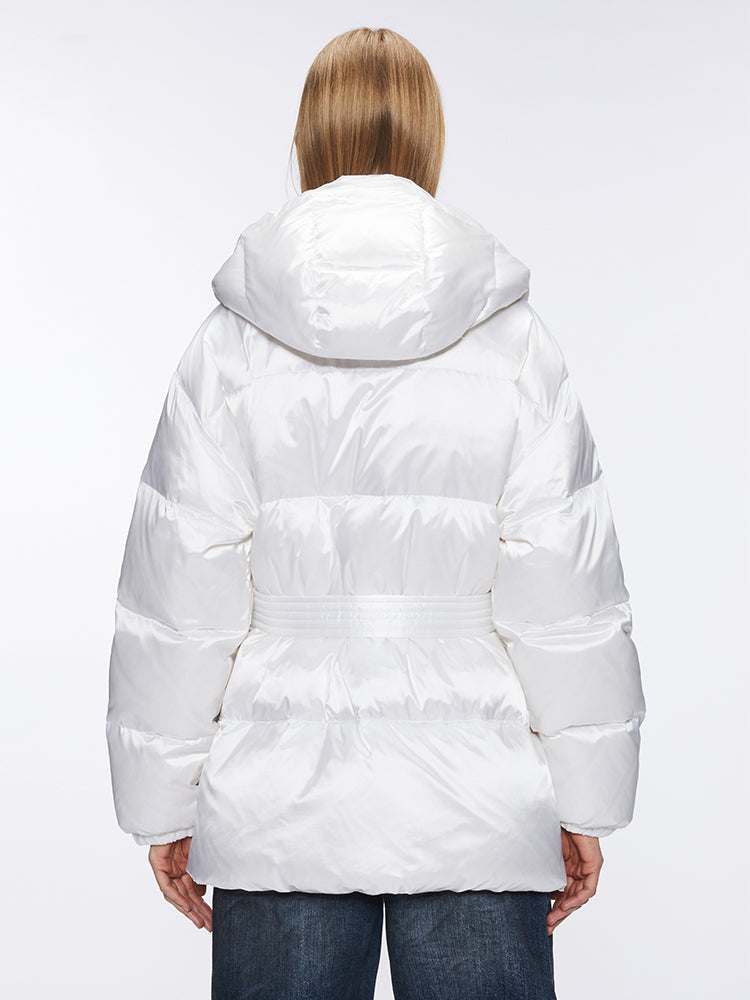 Miss Sixty PUFFY JACKET WITH BELT WHITE