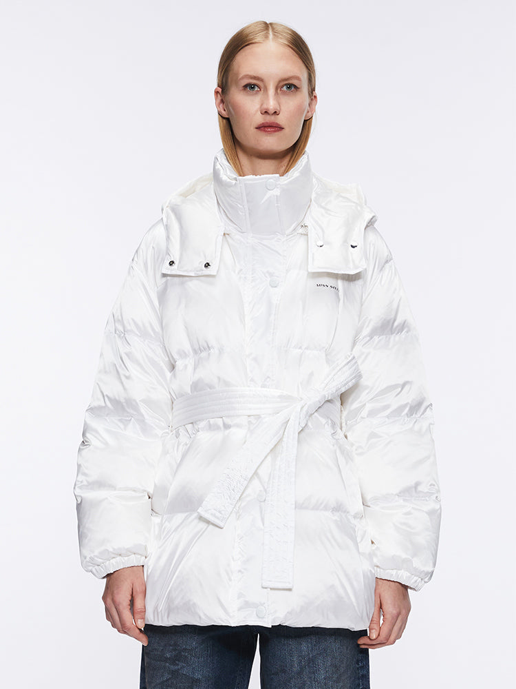 miss sixty PUFFY JACKET WITH BELT WHITE