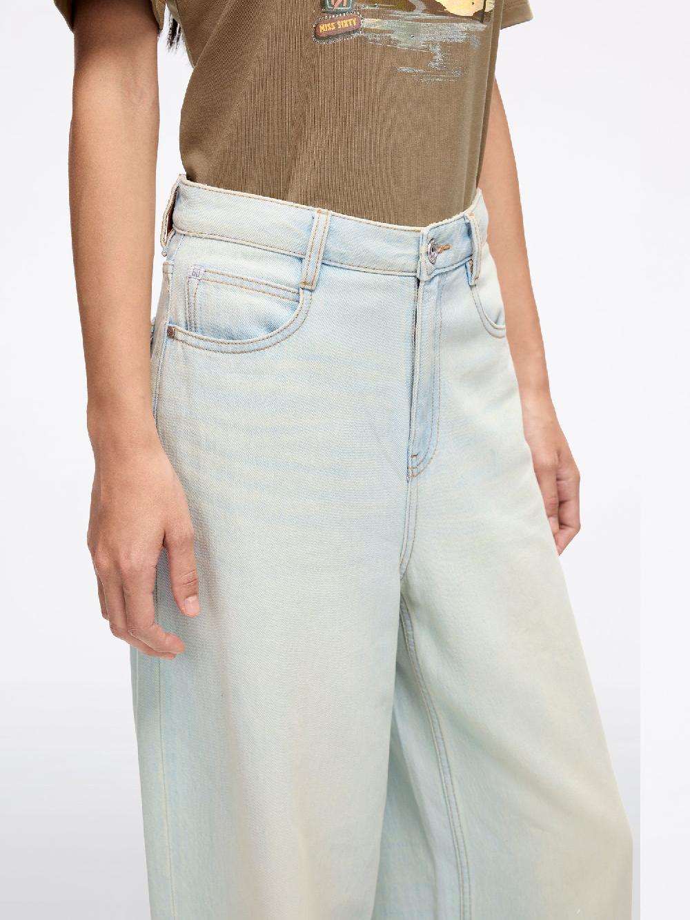 Miss Sixty RELAXED WIDE-LEG DENIM JEANS LIGHT BLUE