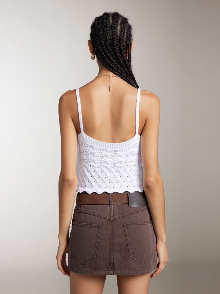 Miss Sixty RESORT STYLE CROCHET CAMISOLE WHITE