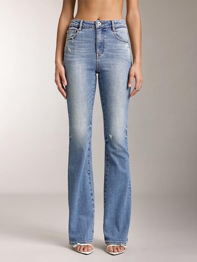miss sixty RETRO WASHED FLARED JEANS MIDDLE BLUE