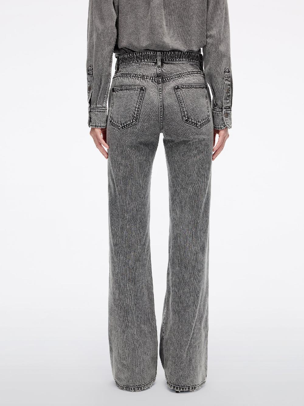 Miss Sixty RHINESTONE FLARED DENIM JEANS BLACK FOG