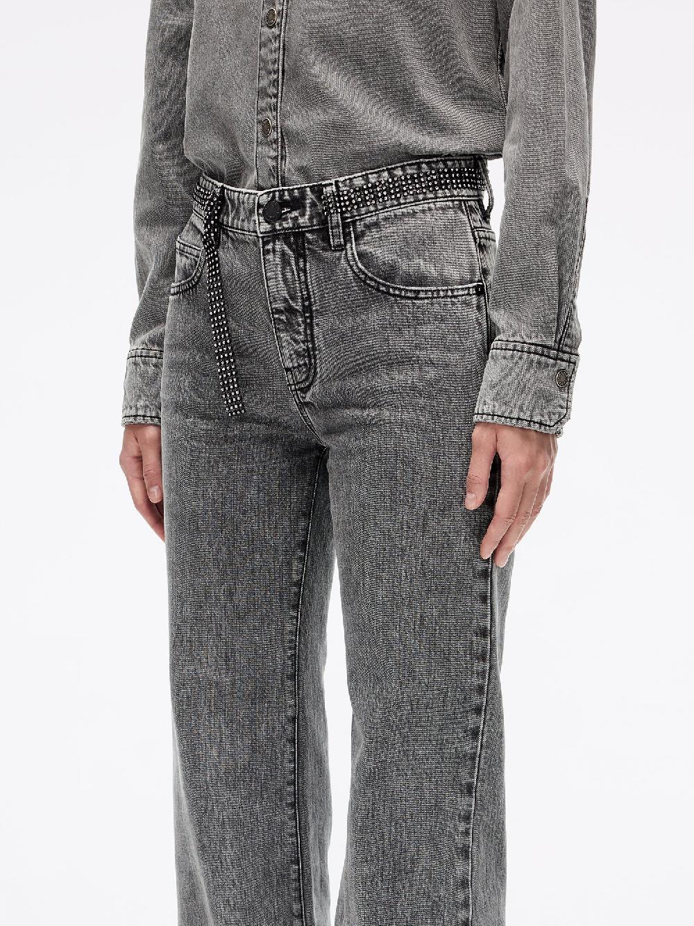 Miss Sixty RHINESTONE FLARED DENIM JEANS BLACK FOG