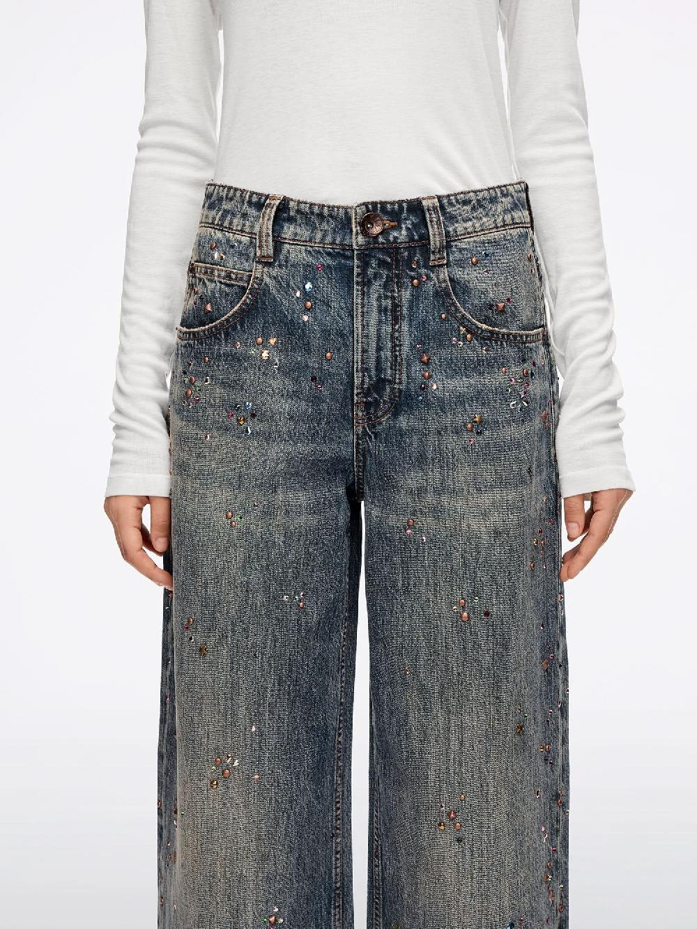 Miss Sixty RHINESTONE LOOSE-FIT JEANS MIDDLE BLUE