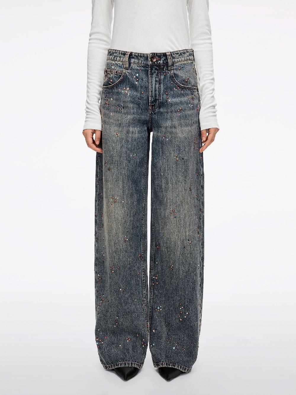 miss sixty RHINESTONE LOOSE-FIT JEANS MIDDLE BLUE