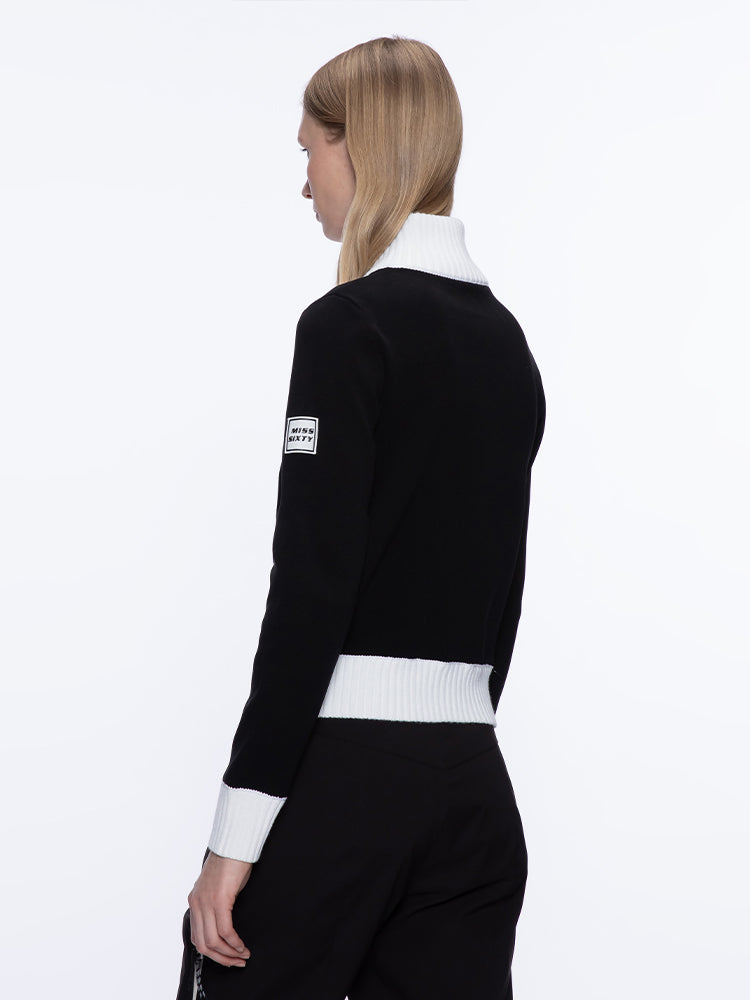 Miss Sixty RIBBED-KNIT SWEATER BLACK