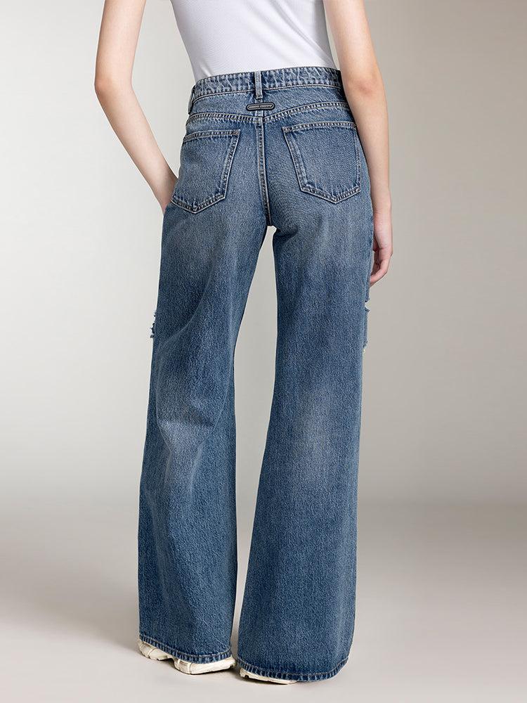 Miss Sixty RIPPED STRAIGHT FIT JEANS MIDDLE BLUE