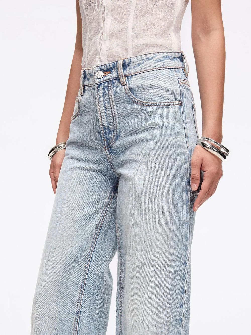 Miss Sixty RIPPED STRAIGHT-LEG JEANS LIGHT BLUE