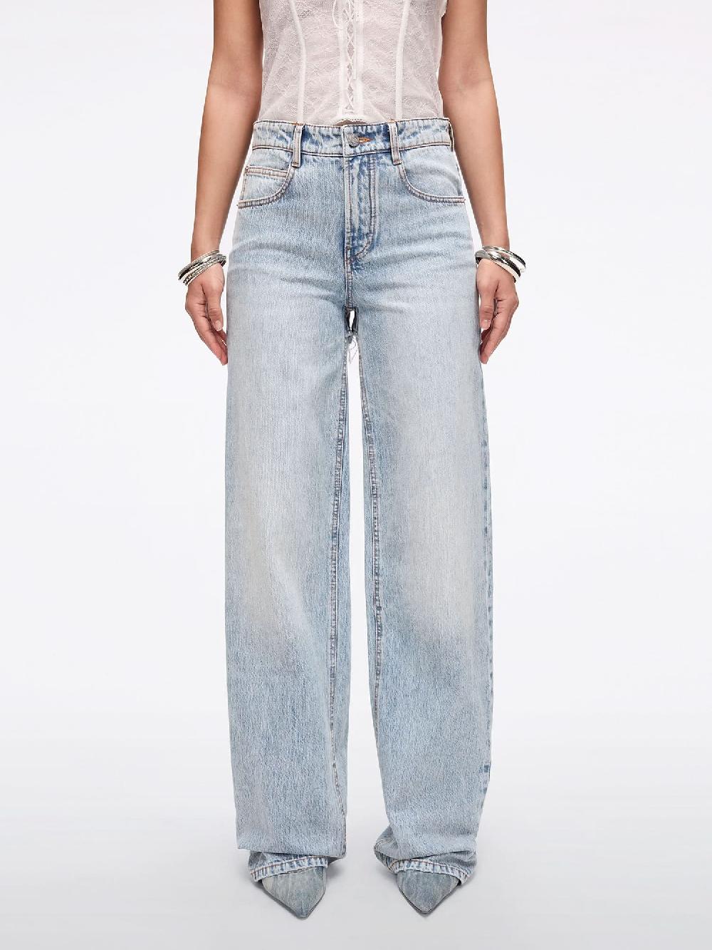 miss sixty RIPPED STRAIGHT-LEG JEANS LIGHT BLUE