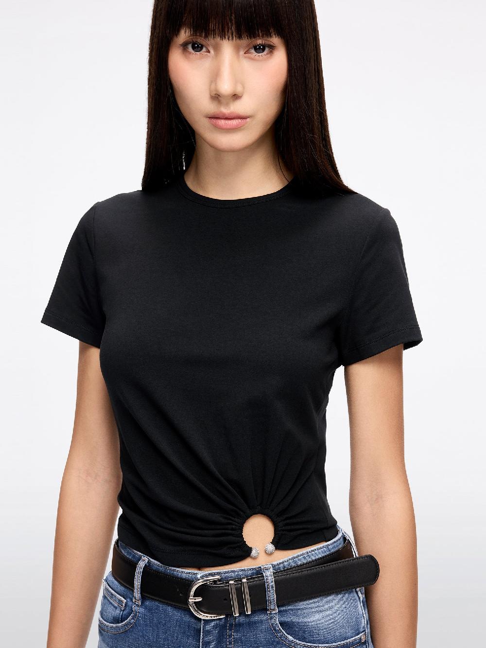 Miss Sixty ROUND NECK SHORT-SLEEVE T-SHIRT BLACK