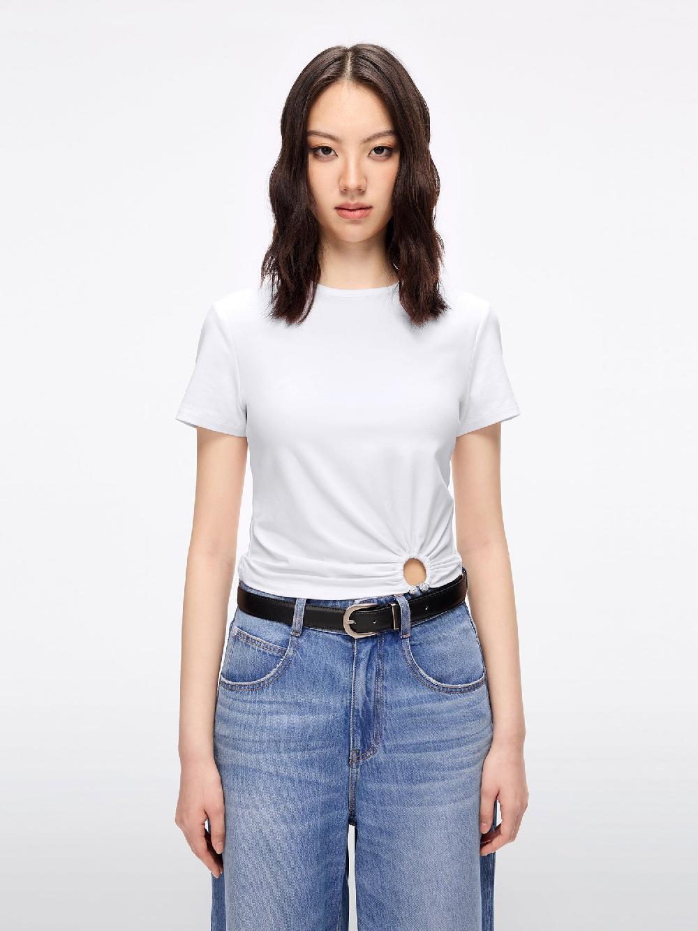 miss sixty ROUND NECK SHORT-SLEEVE T-SHIRT WHITE