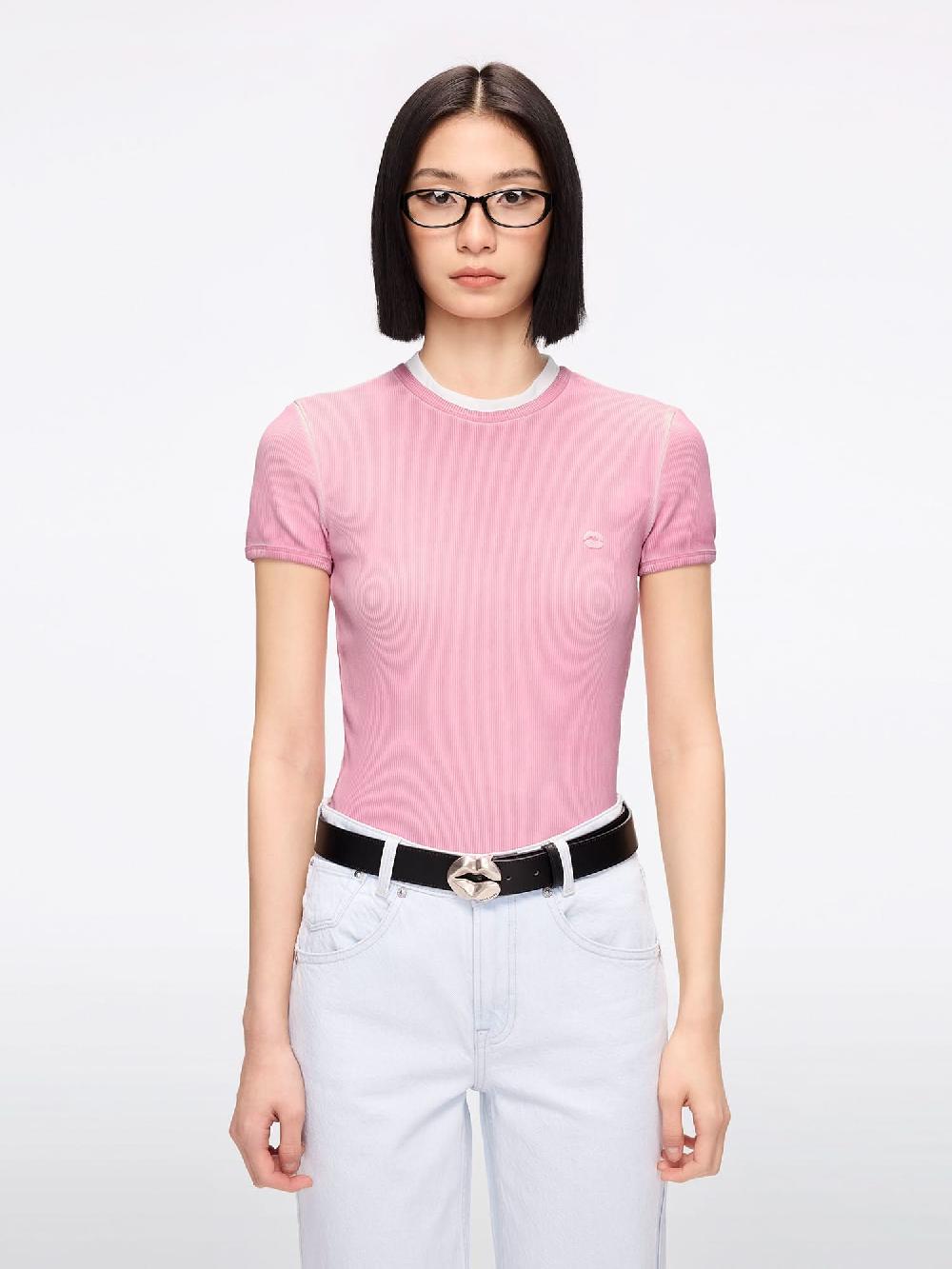 miss sixty ROUND NECK T-SHIRT PINK