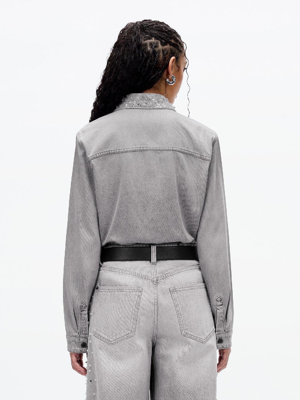 Miss Sixty SEQUIN SHIRT LIGHT GREY