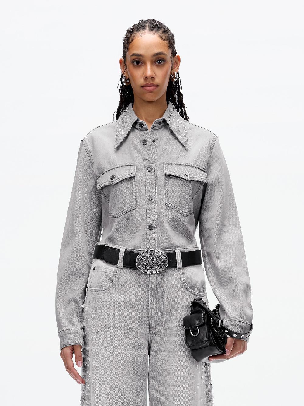 miss sixty SEQUIN SHIRT LIGHT GREY