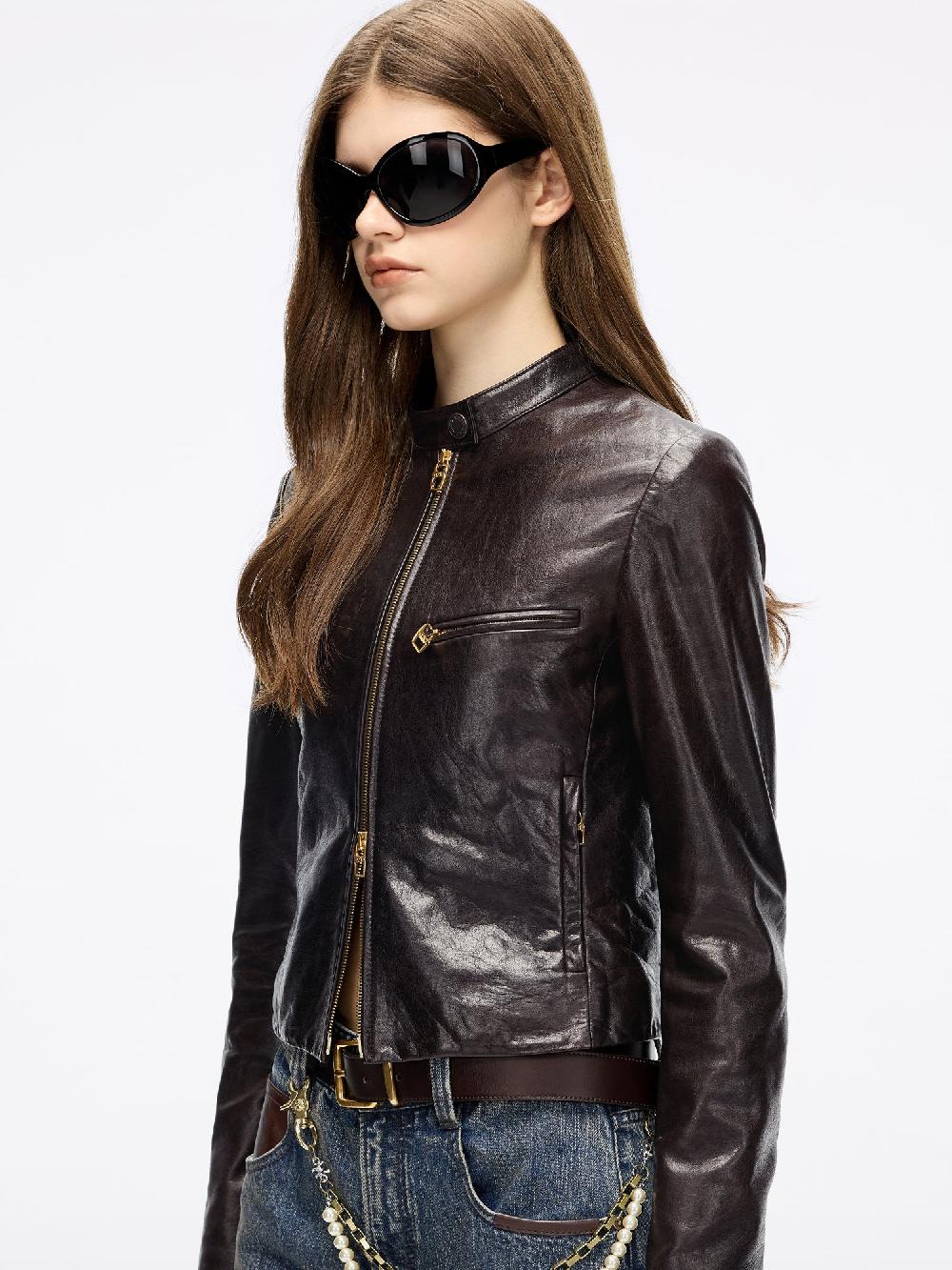 Miss Sixty SHEEPSKIN JACKET BROWN