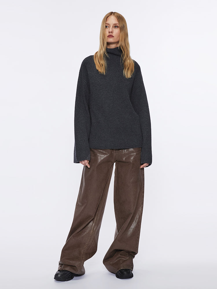 Miss Sixty SHINY STRAIGHT LEG JEANS FUSCOUS BROWN