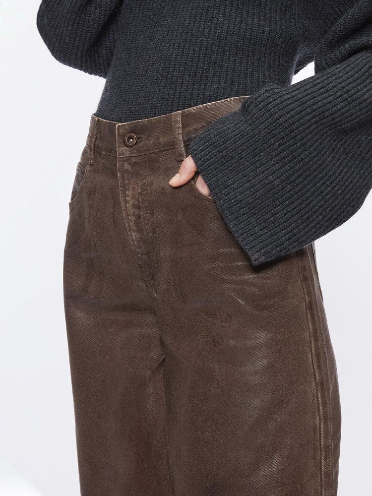 Miss Sixty SHINY STRAIGHT LEG JEANS FUSCOUS BROWN