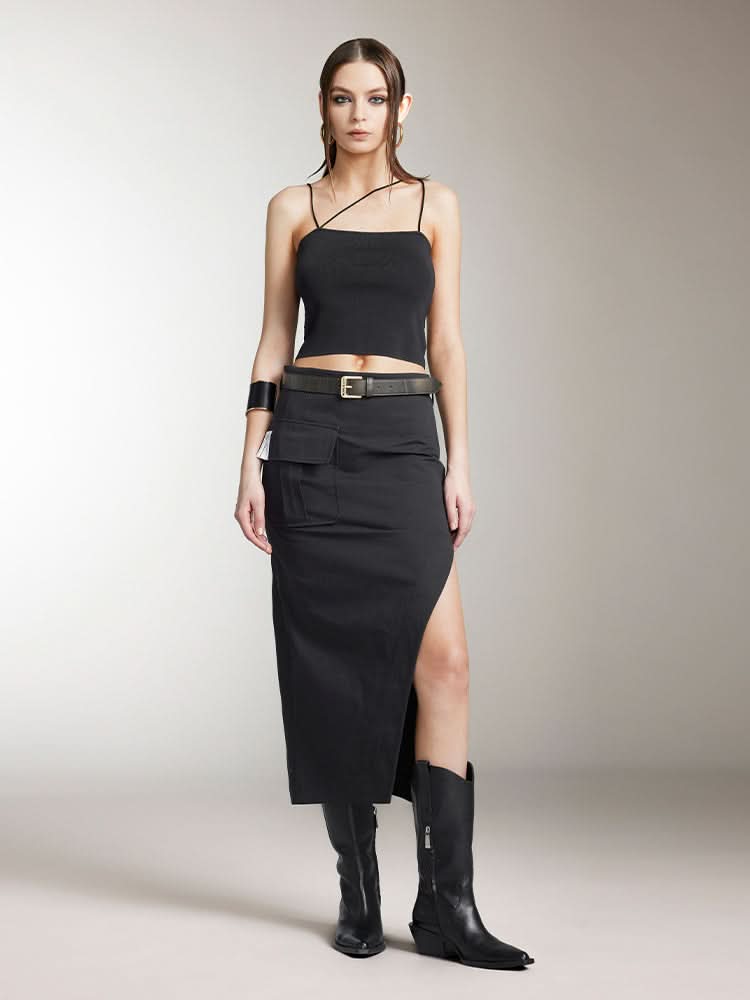 Miss Sixty SLANTED CAMISOLE BLACK