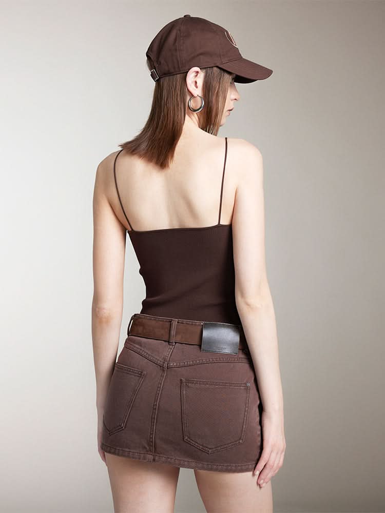 Miss Sixty SLANTED CAMISOLE COFFEE