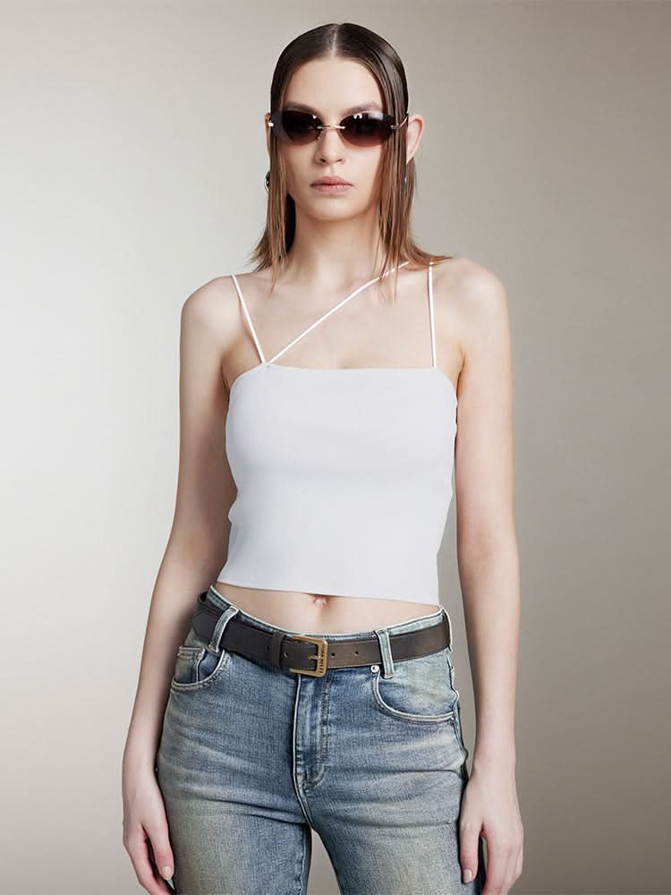 miss sixty SLANTED CAMISOLE WHITE