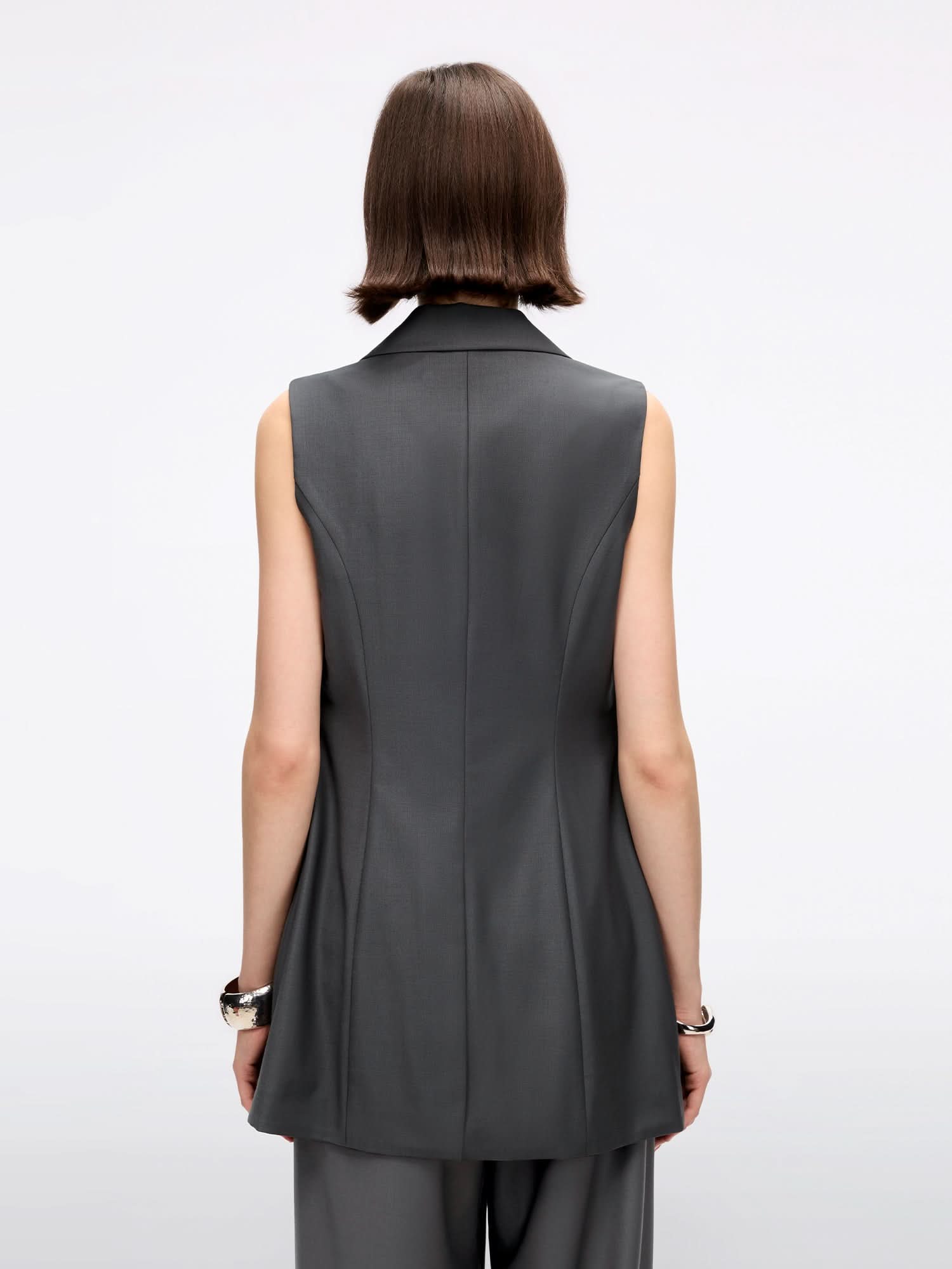 Miss Sixty SLEEVELESS BLAZER VEST DARK GREY