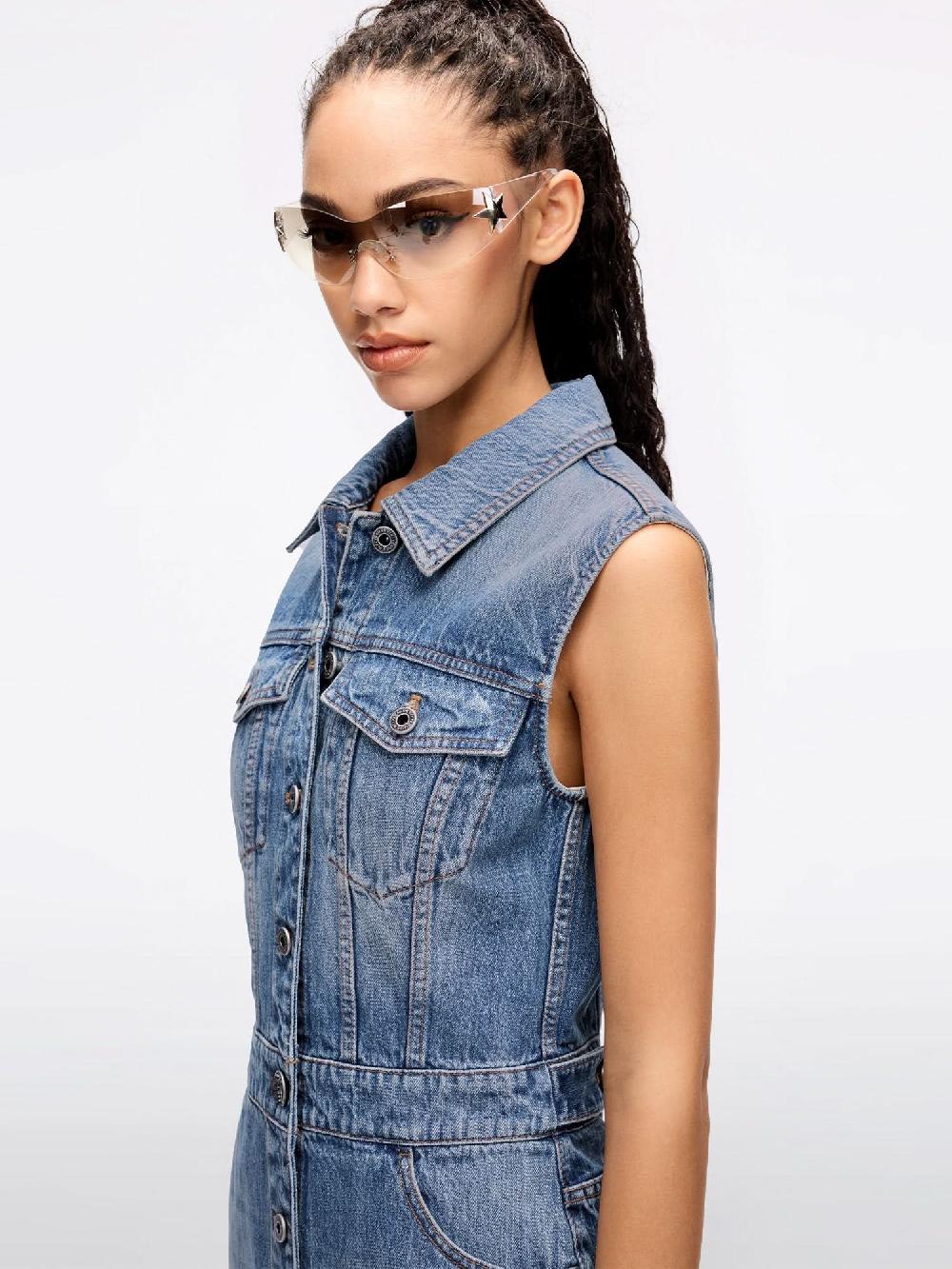 Miss Sixty SLEEVELESS DENIM DRESS MIDDLE BLUE