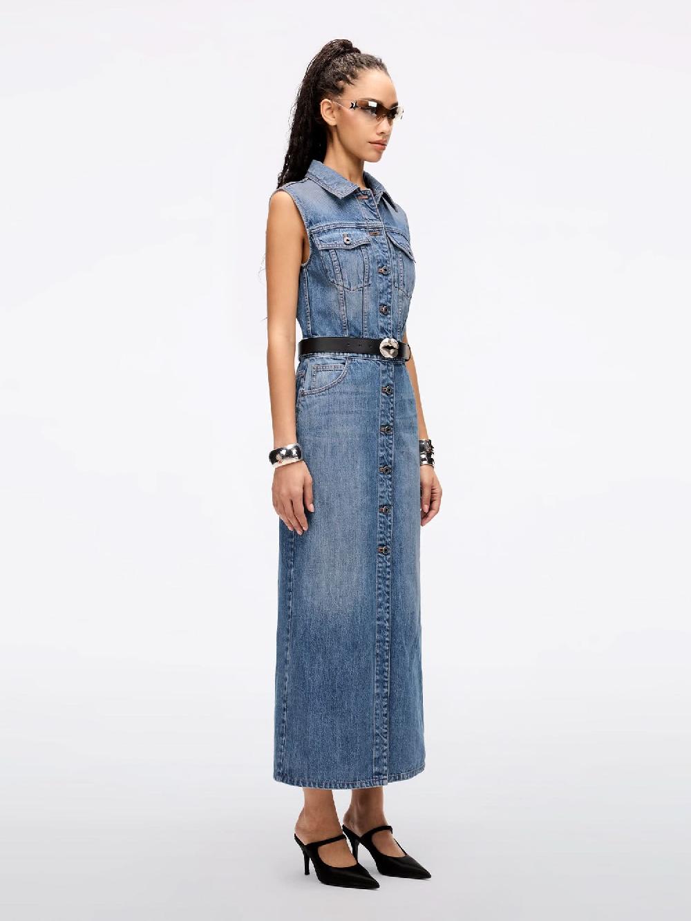 Miss Sixty SLEEVELESS DENIM DRESS MIDDLE BLUE
