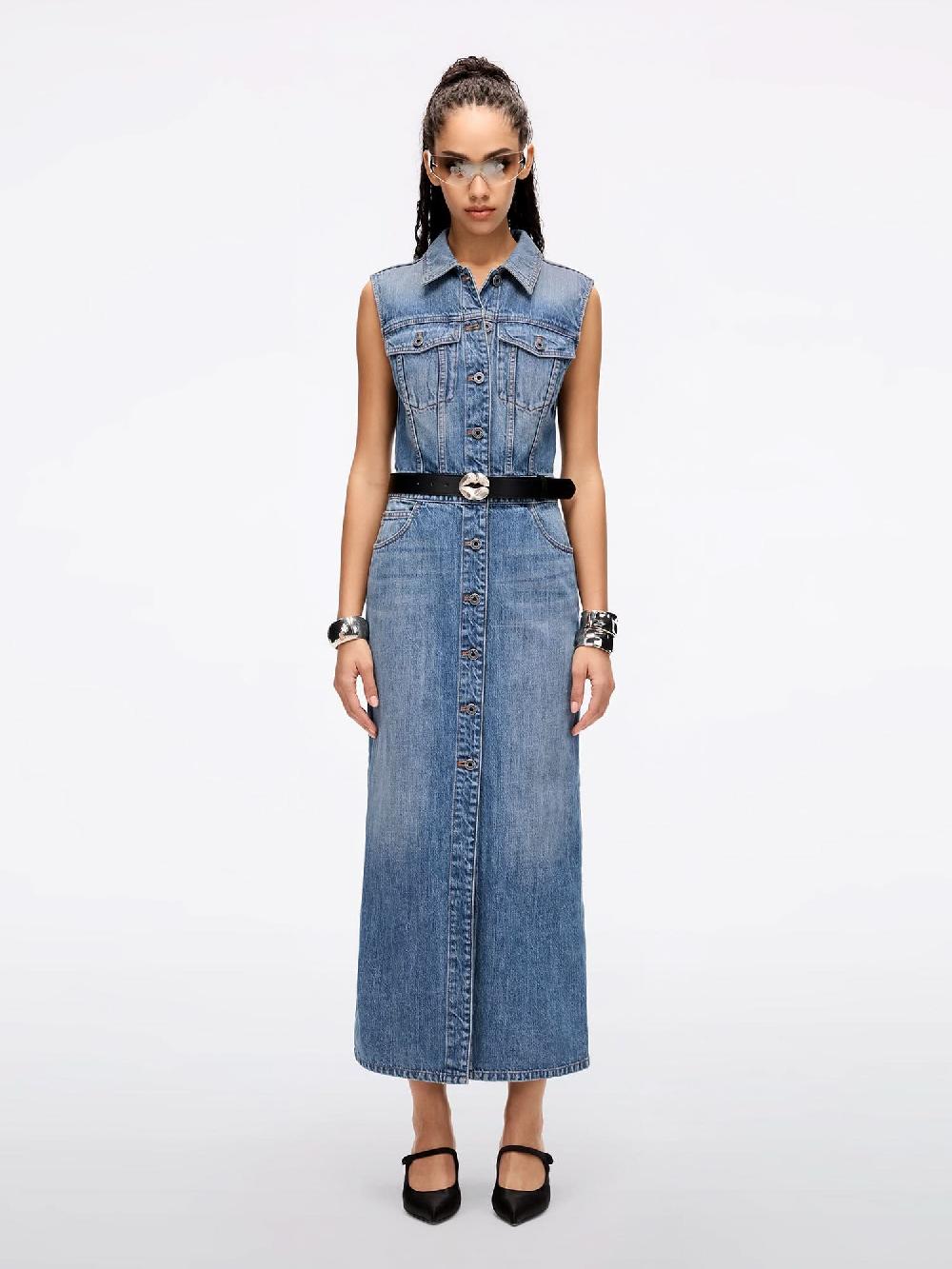 miss sixty SLEEVELESS DENIM DRESS MIDDLE BLUE