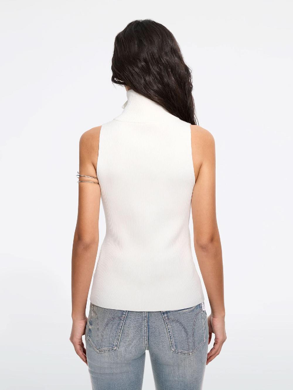Miss Sixty SLEEVELESS KNIT TOP WHITE