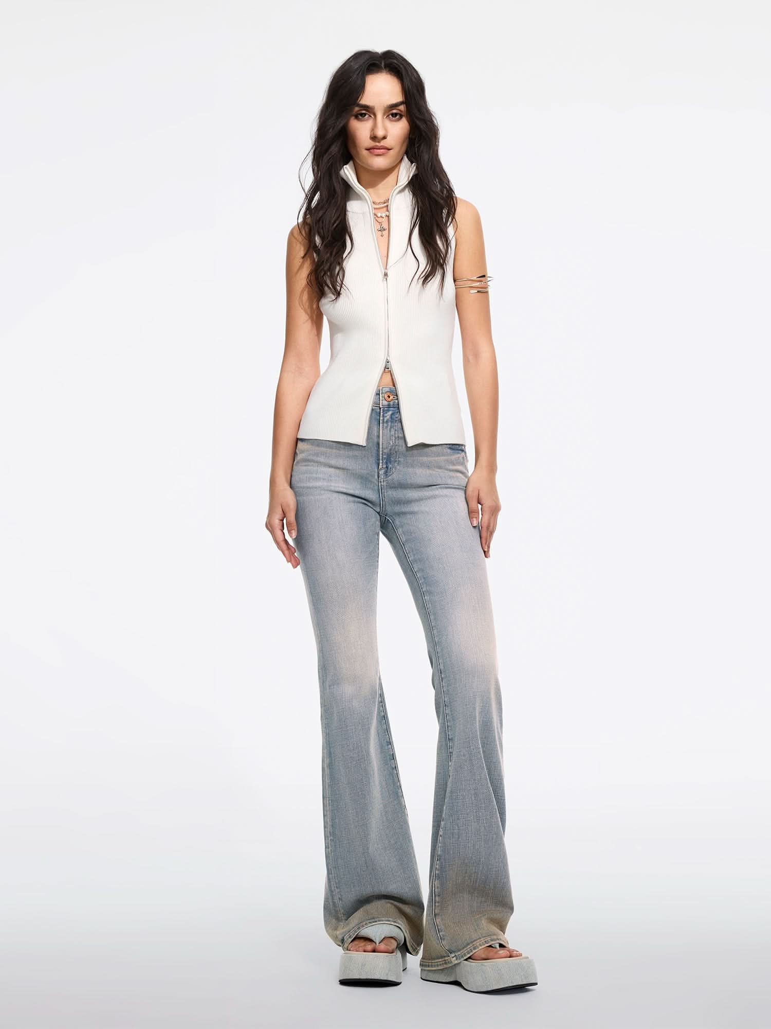 Miss Sixty SLEEVELESS KNIT TOP WHITE