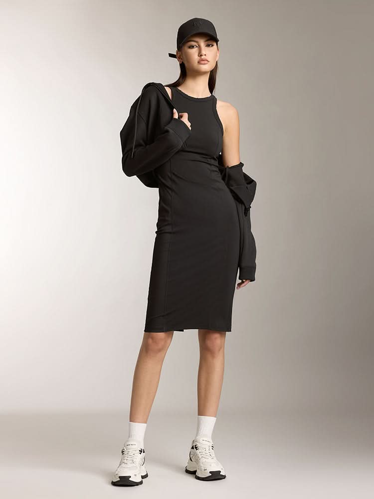 miss sixty SLEEVELESS TANK DRESS BLACK