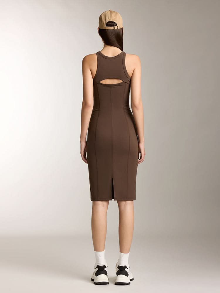 Miss Sixty SLEEVELESS TANK DRESS DARK COFFEE