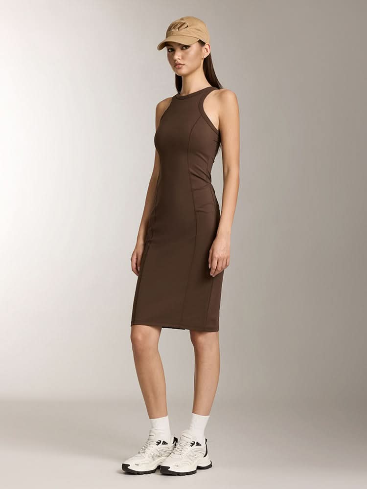 Miss Sixty SLEEVELESS TANK DRESS DARK COFFEE