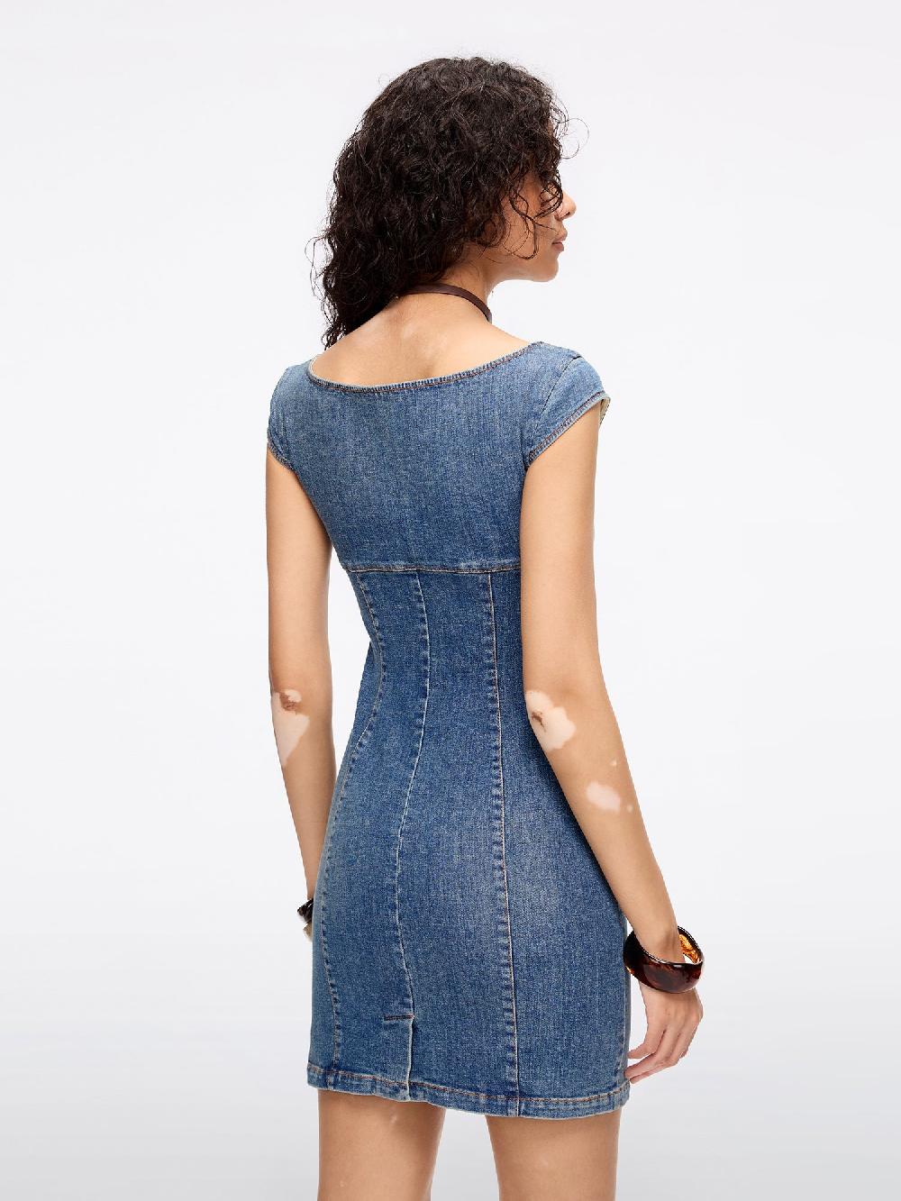 Miss Sixty SLIM FIT DENIM DRESS MIDDLE BLUE