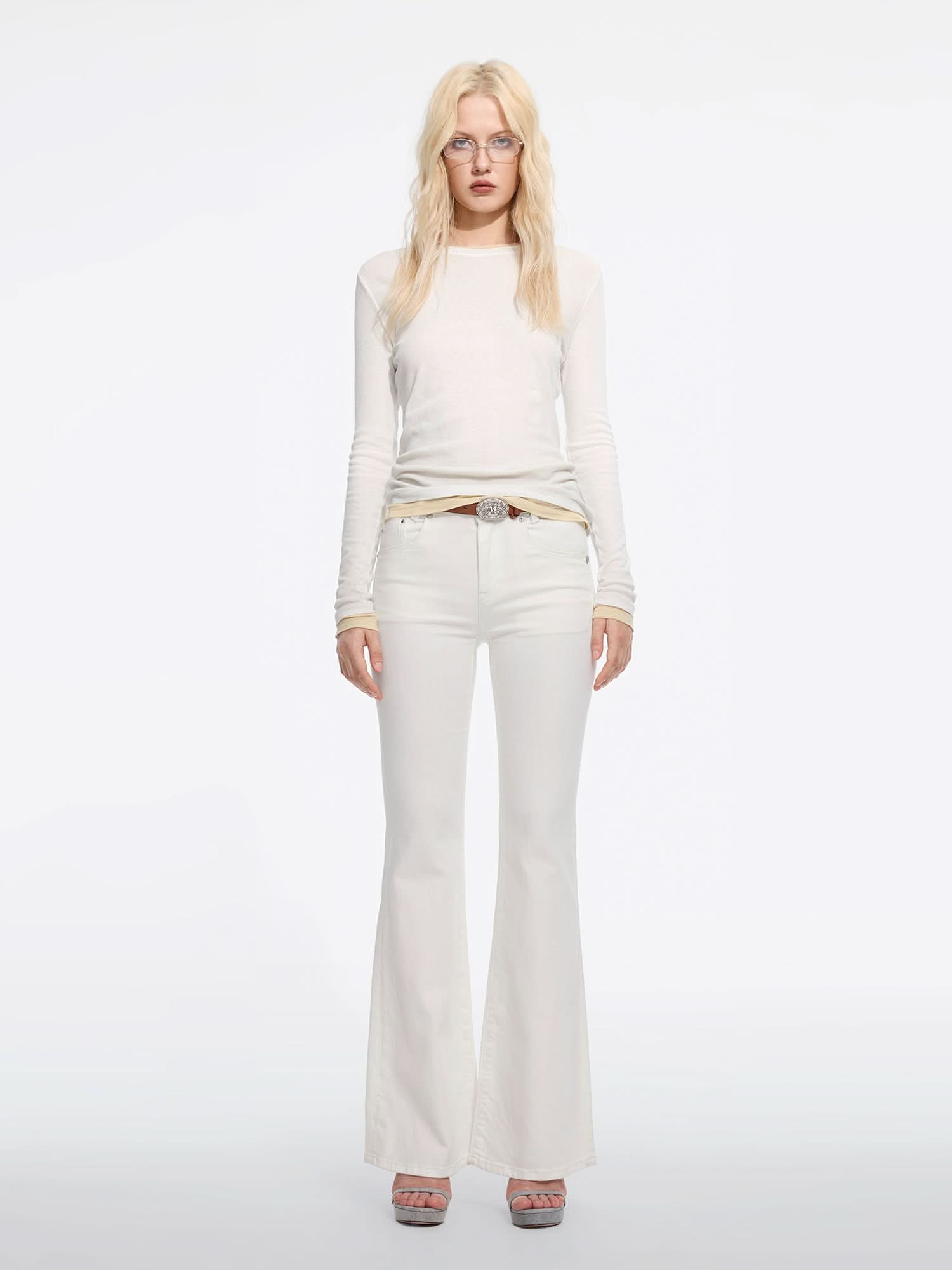 Miss Sixty SLIM-FIT FLARED JEANS WHITE