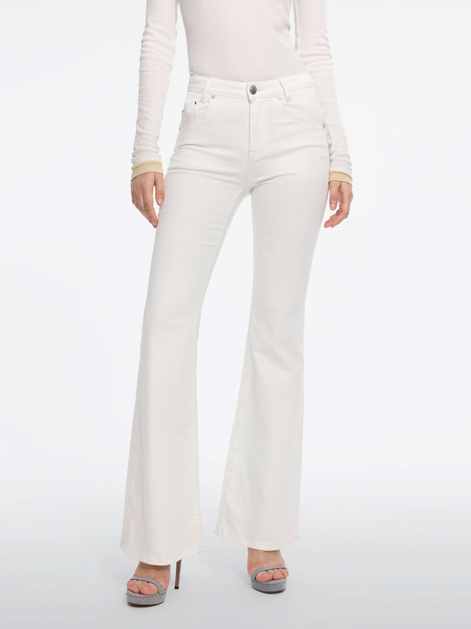 miss sixty SLIM-FIT FLARED JEANS WHITE