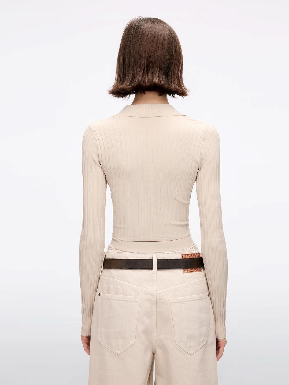 Miss Sixty SLIM FIT KNITTED POLO SHIRT KHAKI