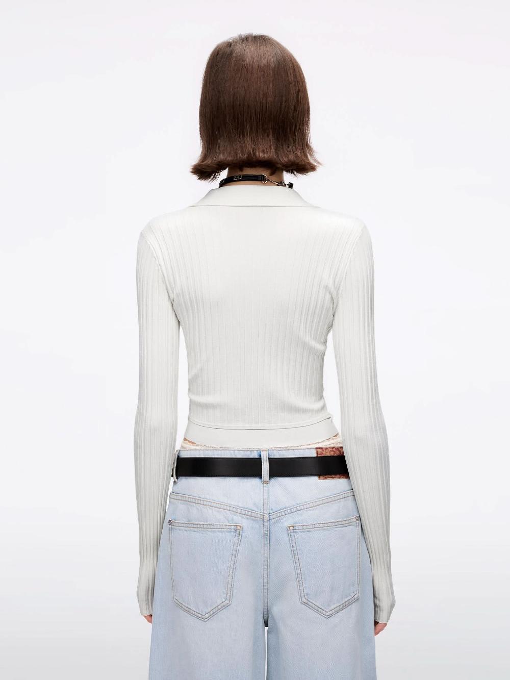 Miss Sixty SLIM FIT KNITTED POLO SHIRT MILKY WHITE